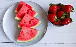 Watermelon and Strawberries